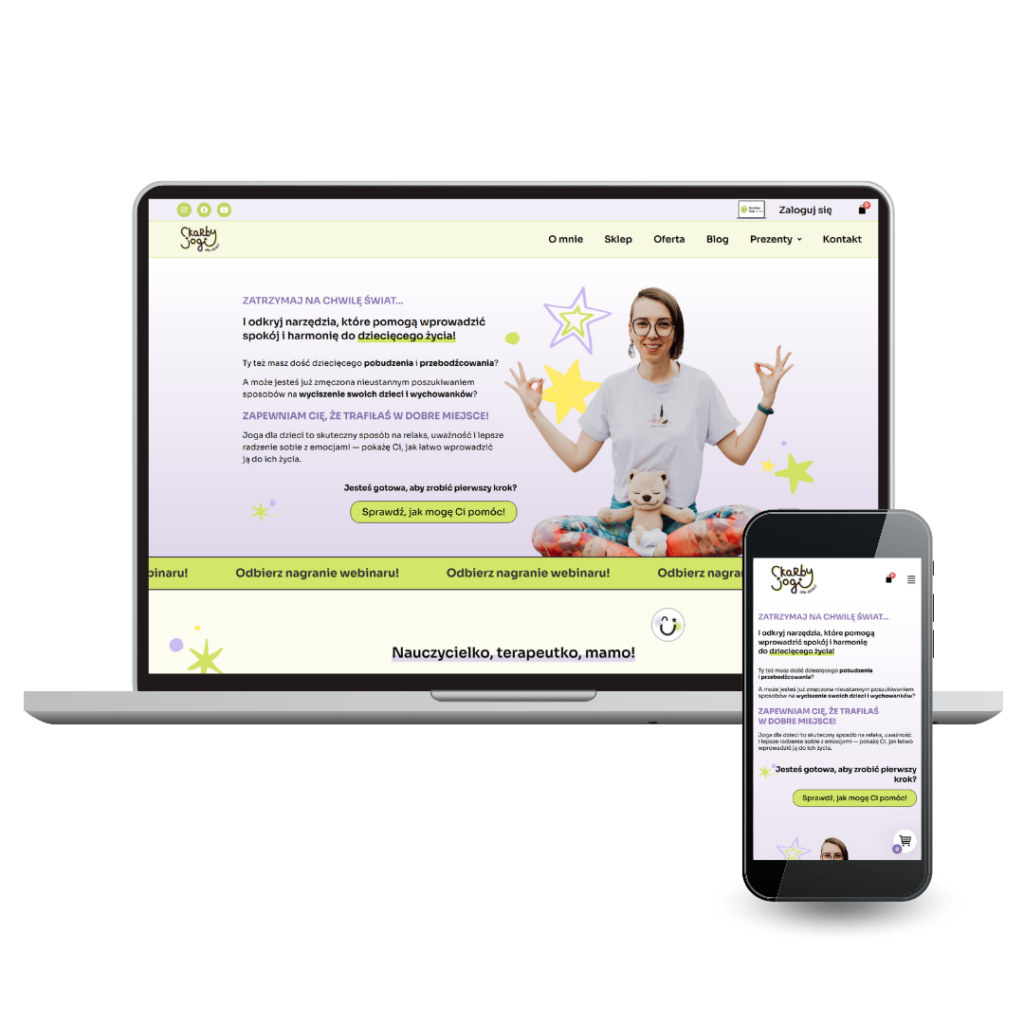 Nowy wygląd strony głównej dla edukatorki