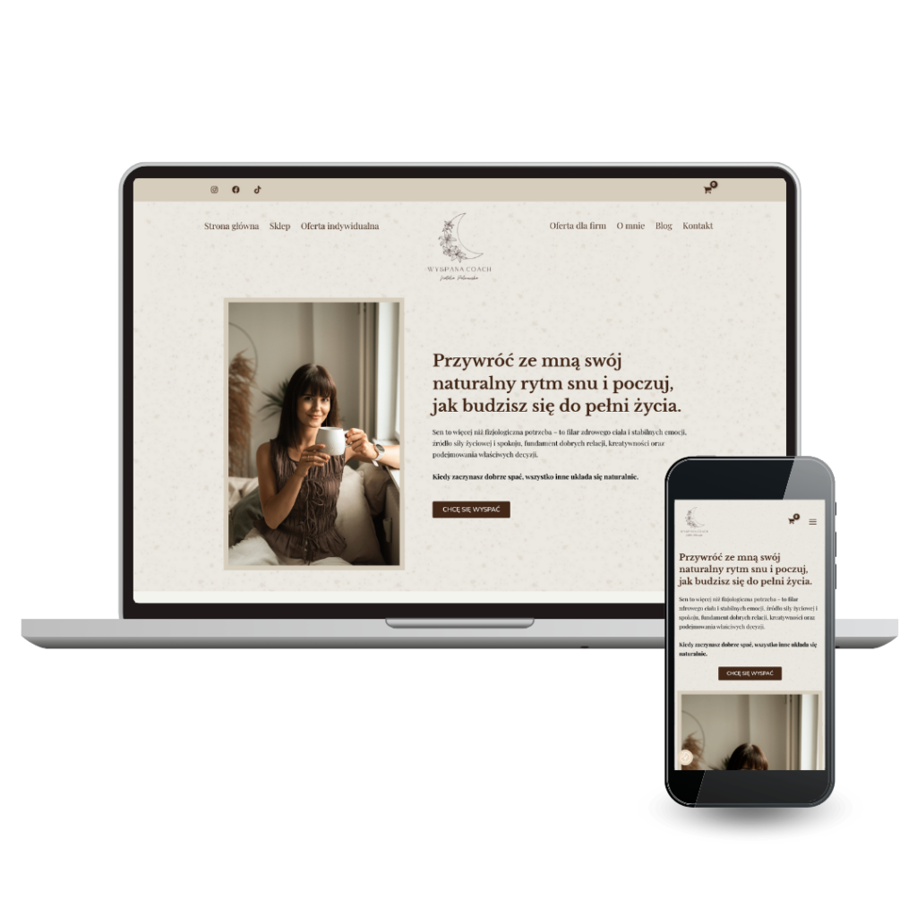 Realizacja strony www z modułem zakupowym dla mentorki snu