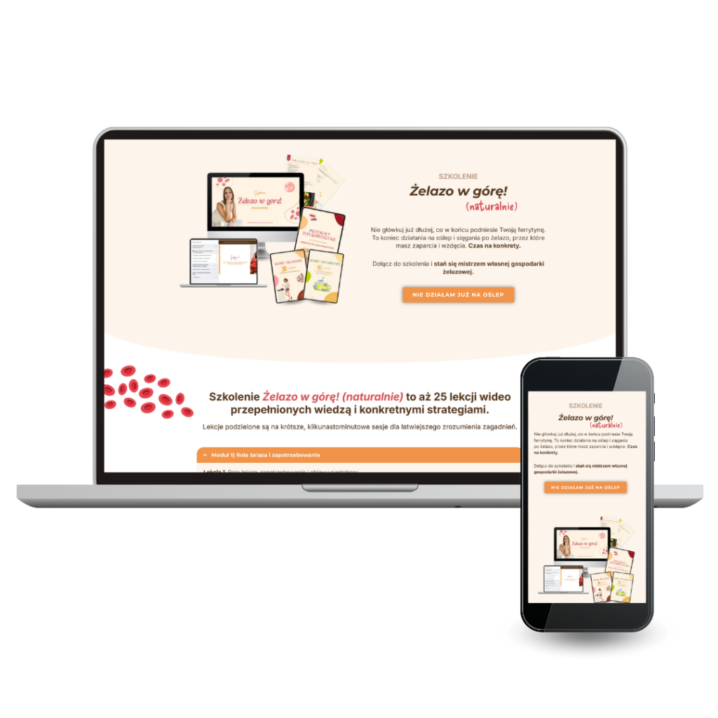 Strona sprzedażowa dla nowego szkolenia w branży dietetycznej