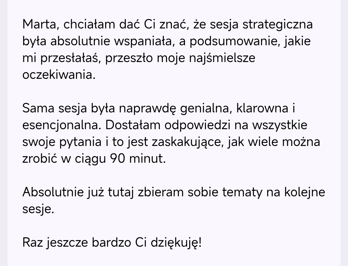 Opinia klientki po SPRINT90